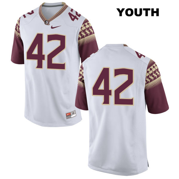 Youth NCAA Nike Florida State Seminoles #42 Garrett Murray College No Name White Stitched Authentic Football Jersey RJS6369XA